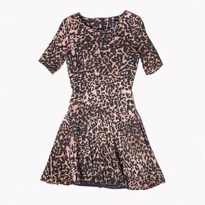 Leopard Print Flared Dress Size 14
